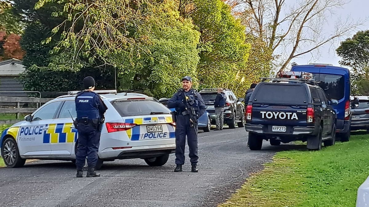 Armed police officers swarm Tauranga’s Pyes Pa