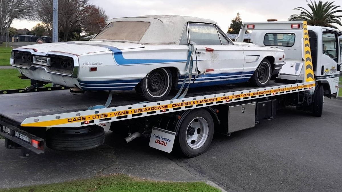 Stolen 1965 Ford Thunderbird found in Gisborne garage a week later