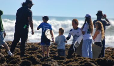World Surf League New Zealand Pro brings big crowds to Raglan’s Manu Bay