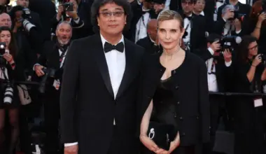 South korean director Bong Joon-Ho and Marrakech festival director Melita Toscan Du Plantier at the Cannes Film Festival in  France.