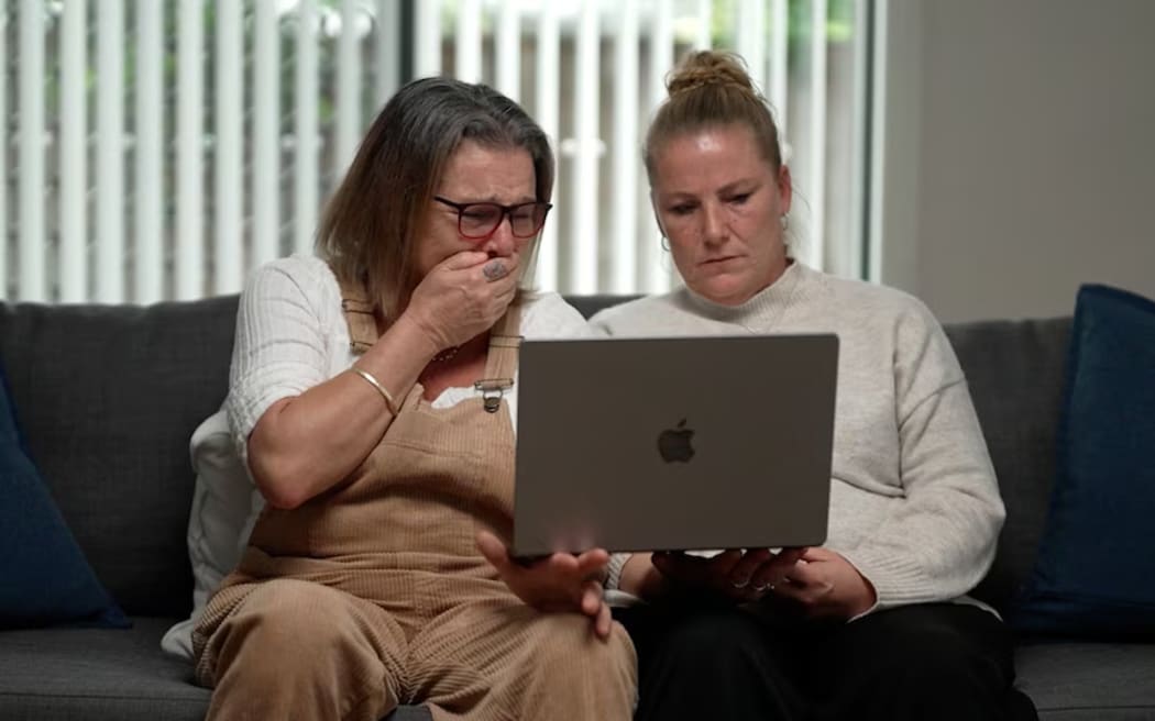 Nichole and Sharee watch the footage of the attack.