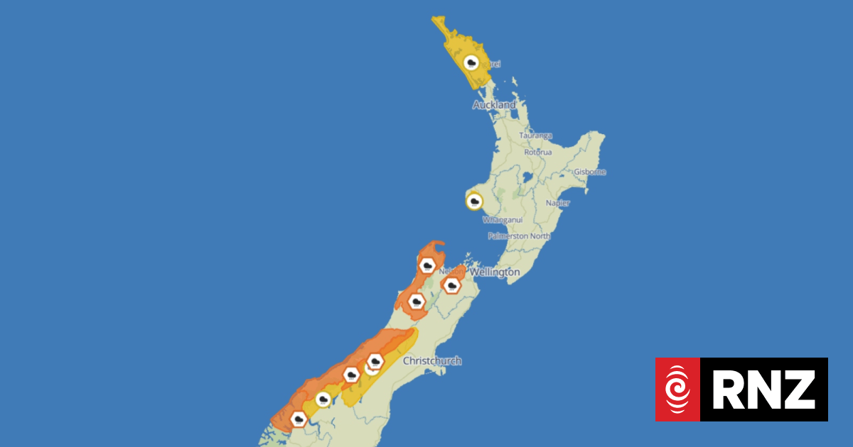Weather: Parts of South Island under heavy rain warning for long weekend