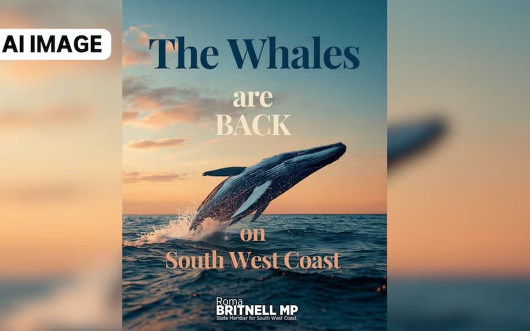 An apparently AI-generated image of a whale posted on social media by Australian state Liberal MP Roma Britnell.