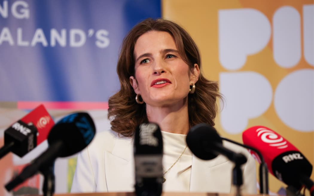 Finance Minister Nicola Willis speaks to media on 29 May 2026.