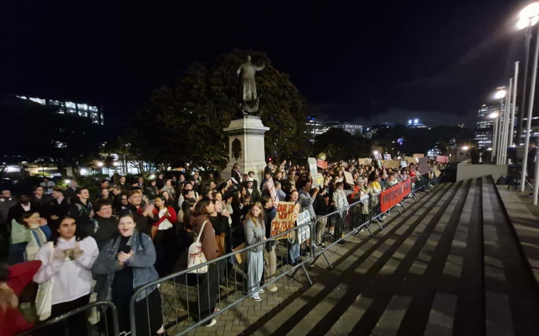 Students marched on Parliament on Thursday 28 May, 2026, to protest the government's decision to end the fees-free policy at the end of this year.