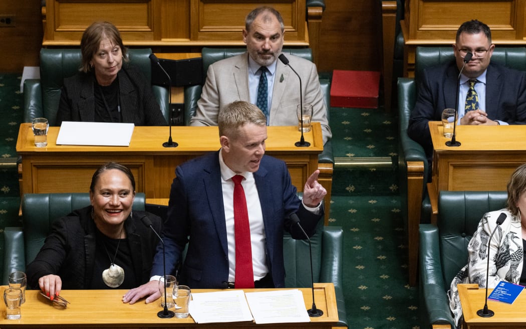 New Zealand Herald Wellington business editor Jenée Tibshraeny records a few budget 2026 thoughts from economist Brad Olson in the Press Gallery kitchen. With lots of extra bodies on precinct for Budget Day, people grab space where they can.