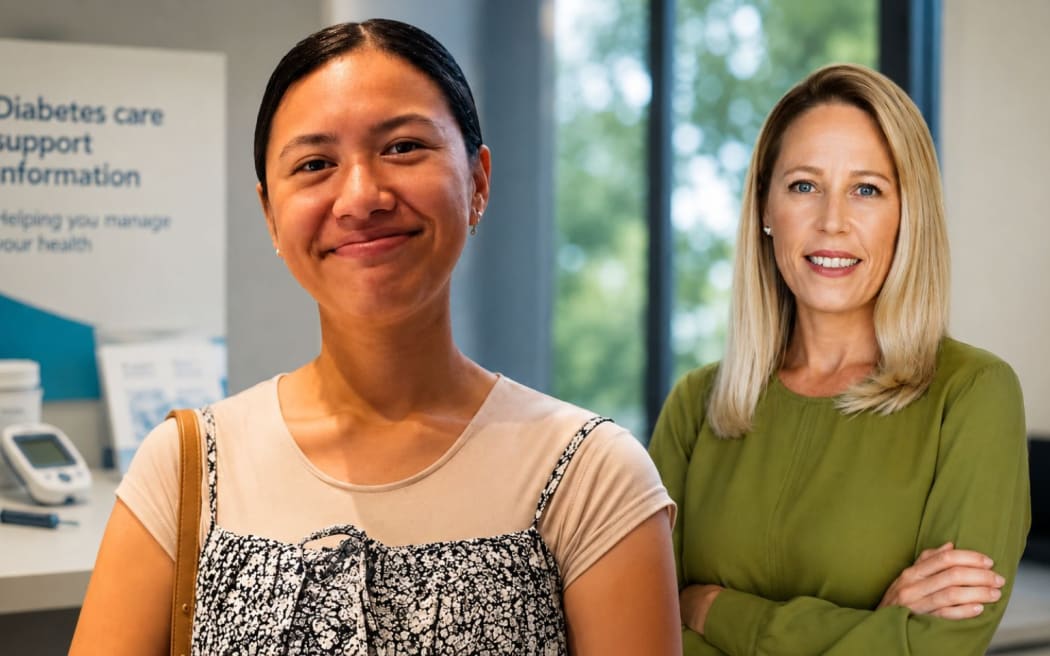 Zaria Kenese (left) says support helped her manage Type 1 diabetes following her diagnosis at 17. Counties Manukau dietitian Genevieve Jardine (right) says diabetes service changes have aimed to improve access to care. Photo/PMN News Composite