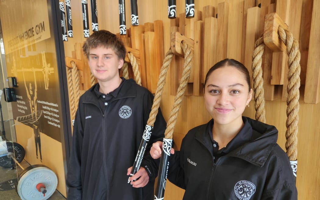 Year 11 students Ryan Dednam and Waikareao Tapurau.