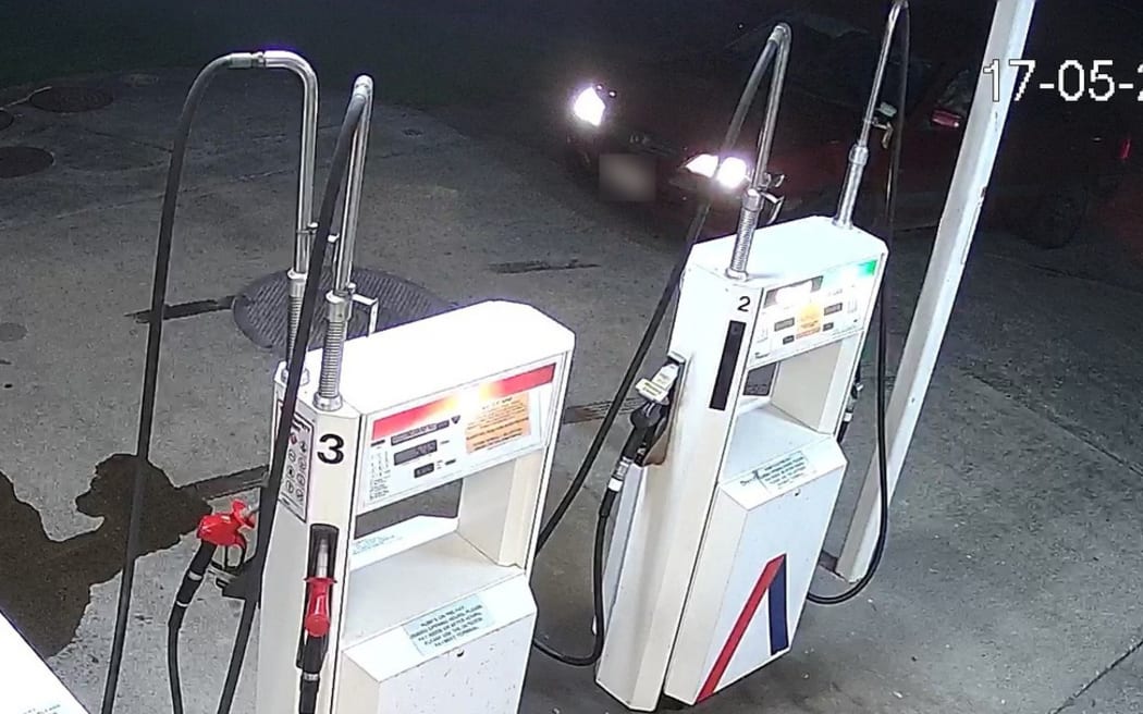 The petrol station caught the theft on CCTV.