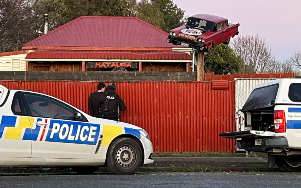 Police execute search warrants at the property in June 2023. Photo / NZ Police