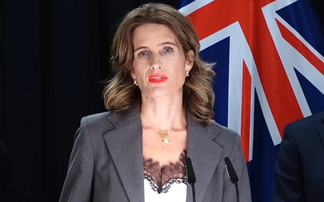 Finance Minister Nicola Willis. Post-Cabinet briefing on 25 May 2026.