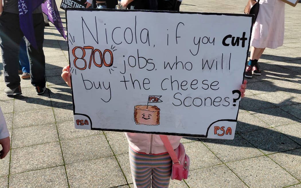 Amber and daughter Poppy attended the rally with Amber's mum, Debbie Stephens. Debbie said she worried about what kind of public services younger generations would inherit.