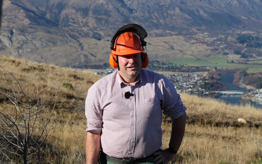 Biosecurity Minister Andrew Hoggard in Queenstown during the announcement.