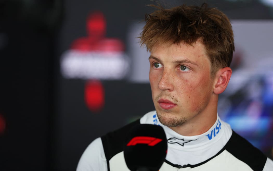 Twelfth placed qualifier Liam Lawson is interviewed ahead of the Canadian Grand Prix, in Montreal, Quebec. (Photo by Peter Fox / GETTY IMAGES NORTH AMERICA / Getty Images via AFP)