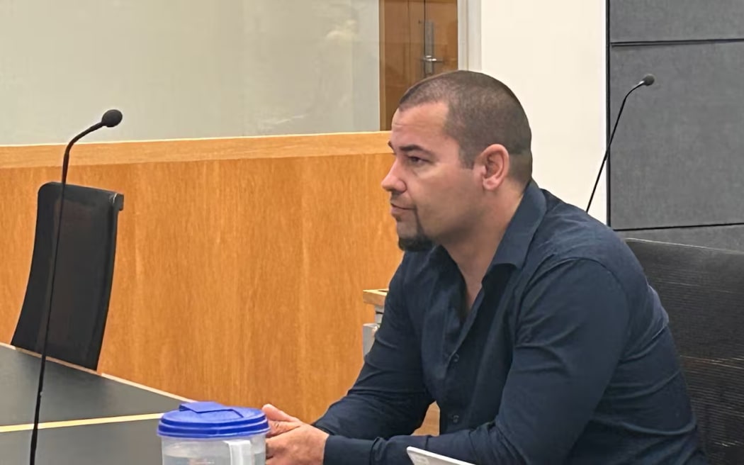 Malcolm Granich at the Whangārei District Court during his trial for possession of objectionable images.