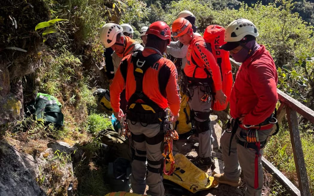 High altitude rescuers were called to the scene of the Australian man's fall on the Inca Trail.