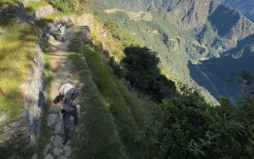 Peruvian police say the area surrounding where the Australian man fell exists in a difficult-to-access part of the Inca Trail.
