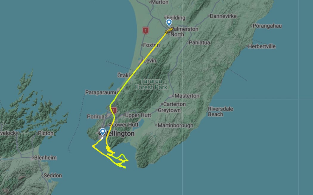 A map showing the search path of a Philip Rescue Helicopter.
