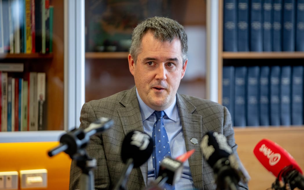 Housing Minister Chris Bishop announcing a major social housing shake-up at Parliament on 21 May 2026.
