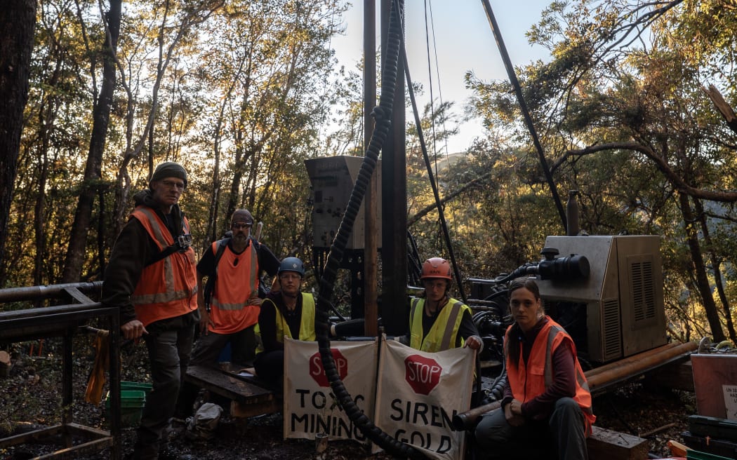Activists occupied one of Siren Gold's drilling sites in March.