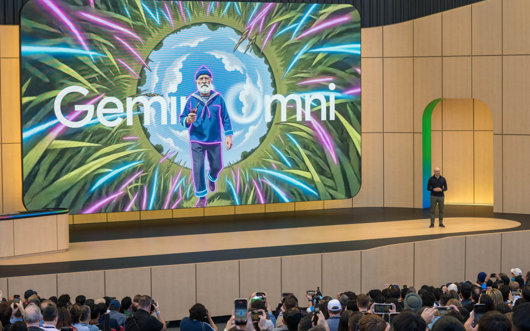 CEO of Google DeepMind, Demis Hassabis, speaks at the 2026 Google I/O technology developer conference in Mountain View, California, on May 19, 2026. (Photo by Karl Mondon / AFP)