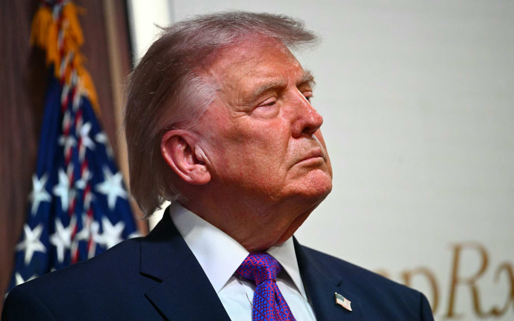 US President Donald Trump listens during a healthcare affordability event in the South Court Auditorium of The White House in Washington, DC, on May 18, 2026.