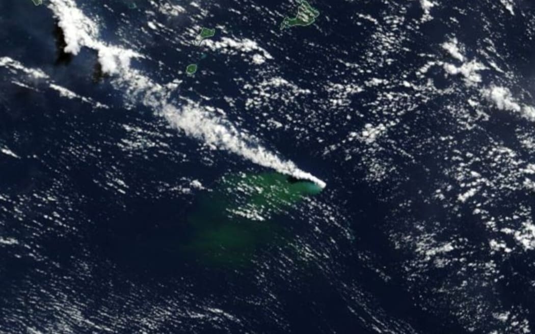 The eruption seen from space on 12 May, 2026.