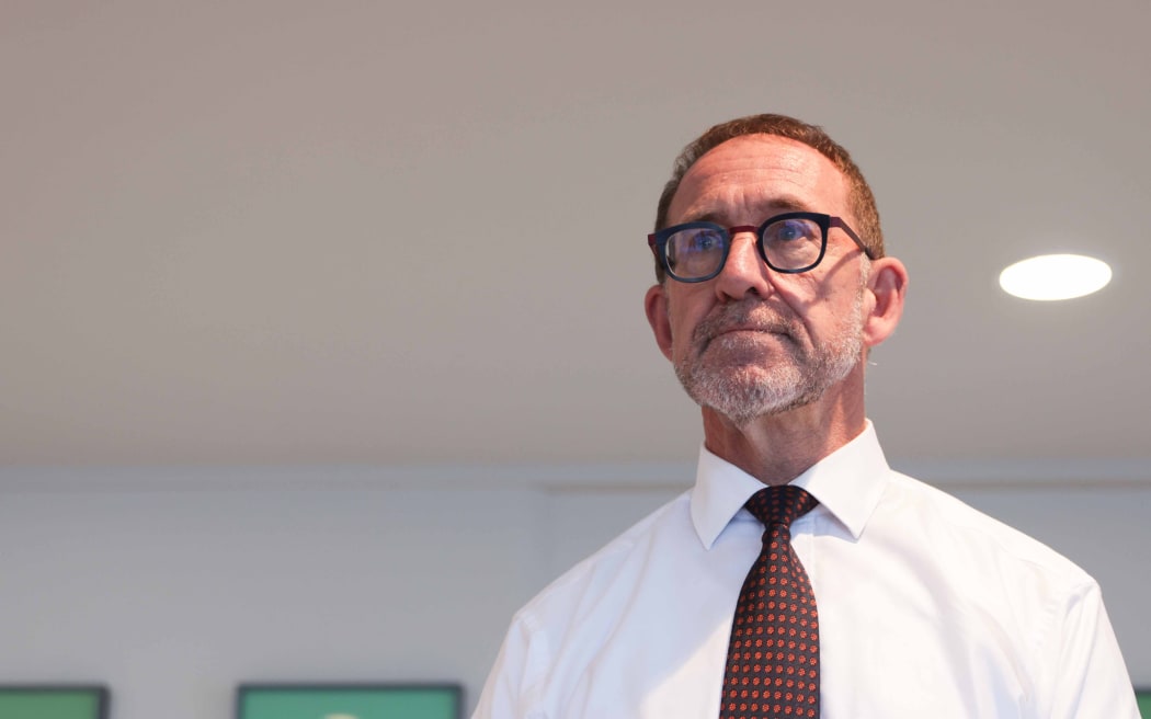 Wellington Mayor Andrew Little speaks to media after the government announced further cuts to public service jobs on 19 May, 2026.