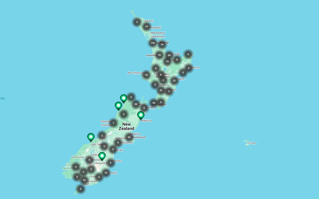 The outage map for One NZ