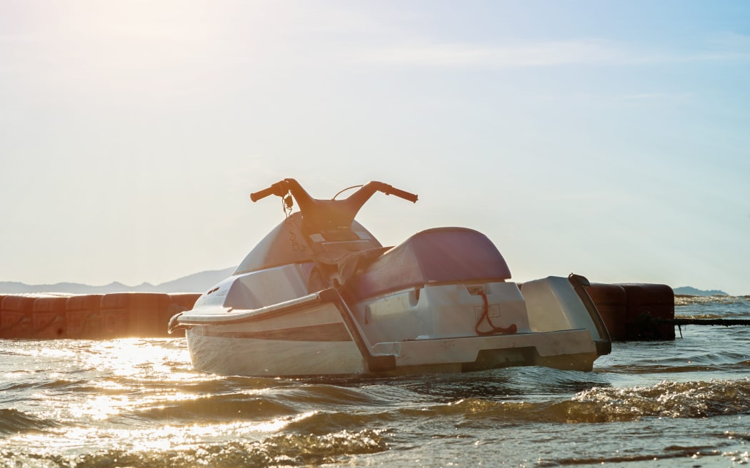 Jet ski parked on the sea at Pattaya beach ,Thailand
