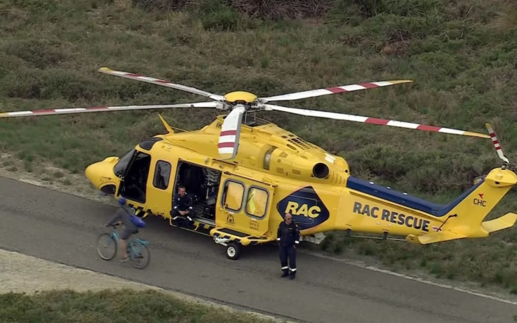 A rescue helicopter was on stand-by in the aftermath of the attack.