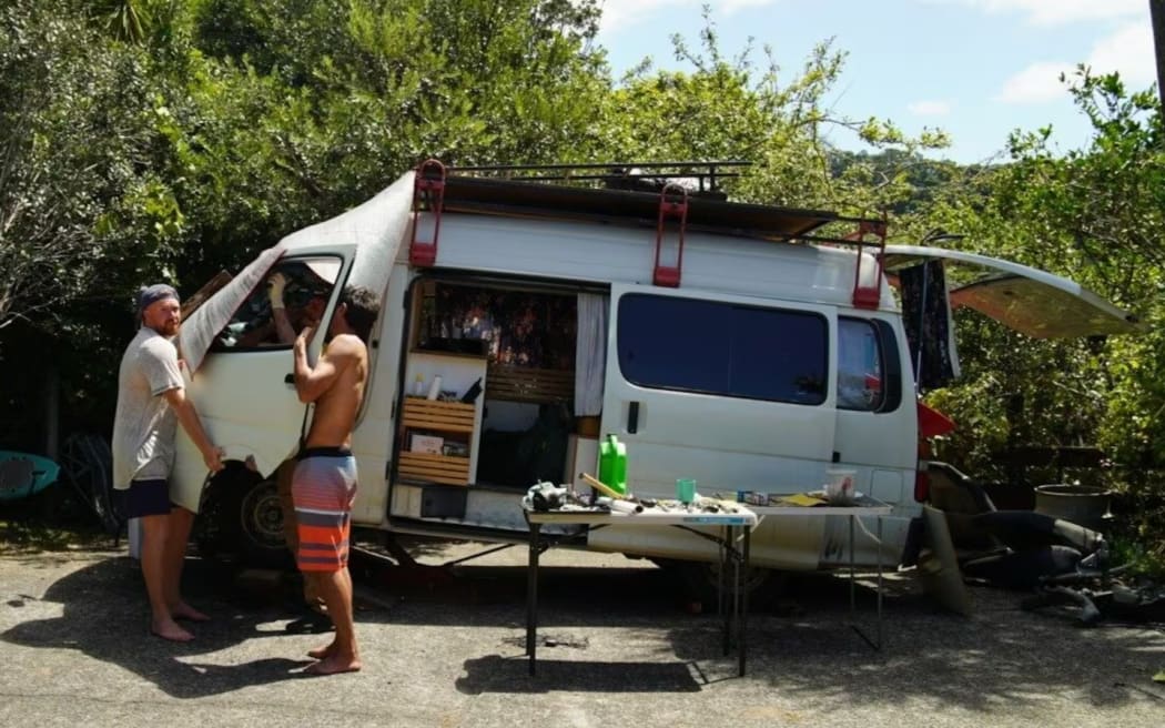 US tourists Marcus Laurin and Jane Alex managed to see the rest of New Zealand after being waylaid by the breakdown of their campervan. The Motor Vehicle Disputes Tribunal has awarded them partial costs after they had to buy a second-hand engine to get the van back on the road. Photos / Marcus Laurin