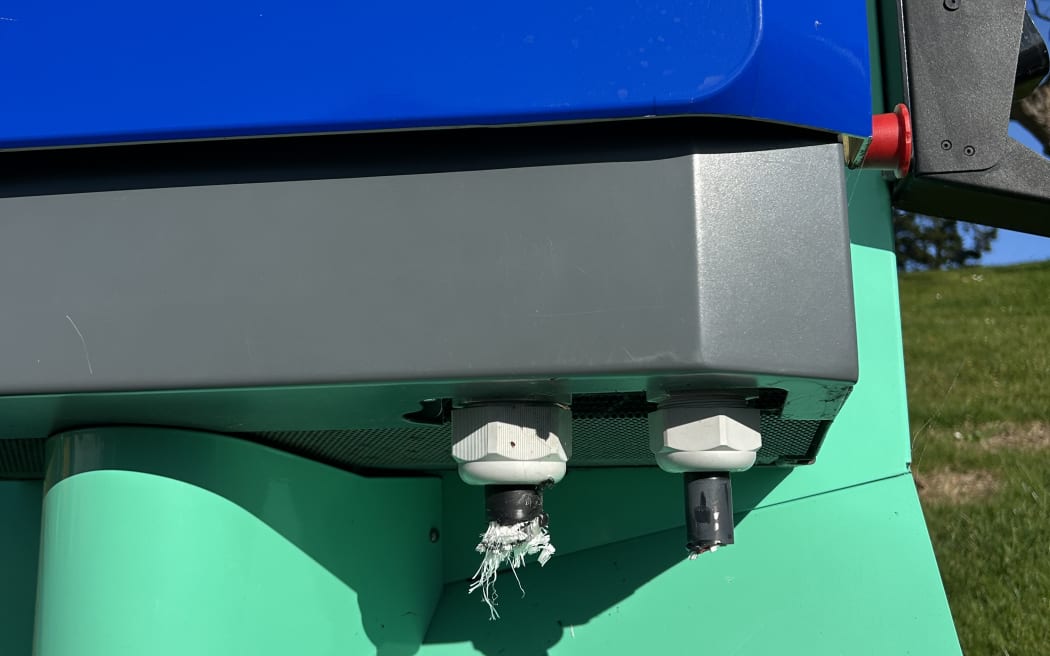 Wires on a Meridian high capacity EV chargers pulled off was reported to police.