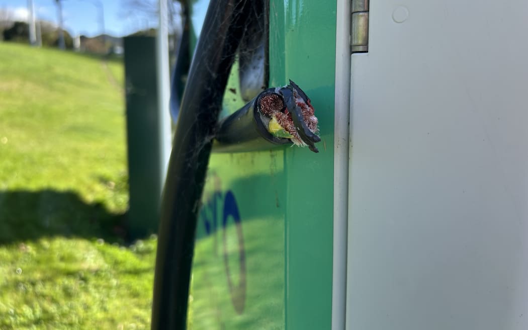 A Hutt resident found the cables broken.
