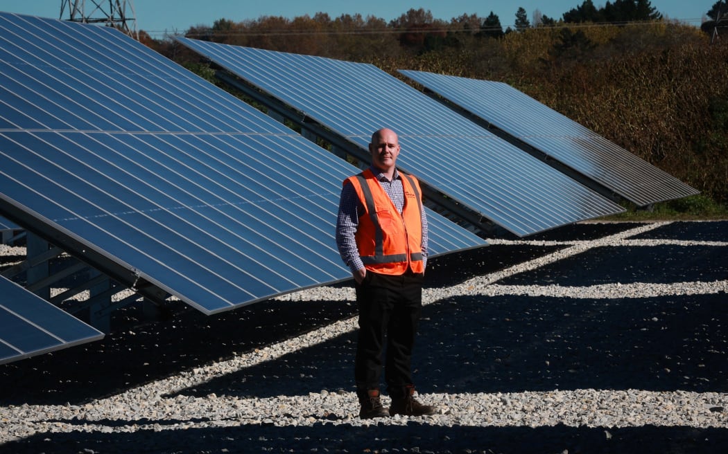 Water services manager Karl Pavlovich has overseen the panel’s ongoing installation.