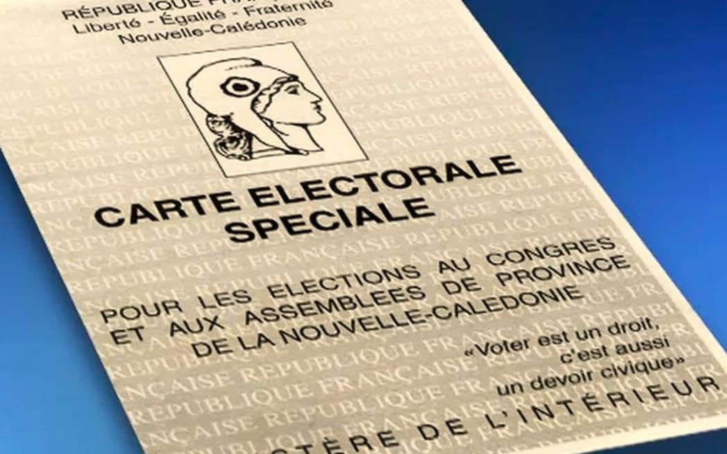 New Caledonia’s special electoral card for Congress and provincial elections.
