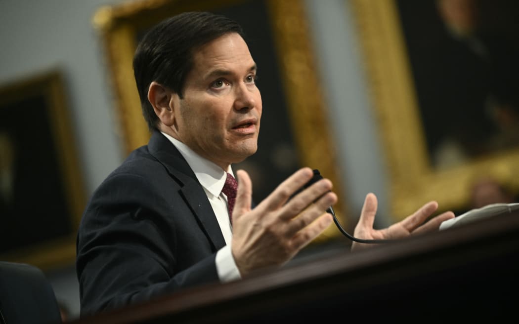 US Secretary of State Marco Rubio testifies before a House Subcommittee on National Security, Department of State, and Related Programs hearing on the budget for the Department of State, on Capitol Hill in Washington, DC on May 21, 2025. (Photo by Brendan SMIALOWSKI / AFP)