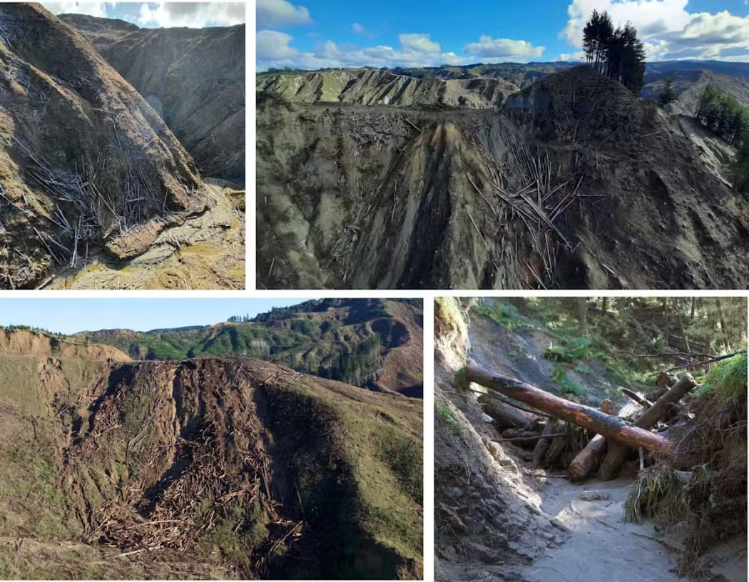 Forestry slash and debris, pictured around the Tairawhiti region following large storms since 2018. Gisborne District Council, CC BY-NC-ND