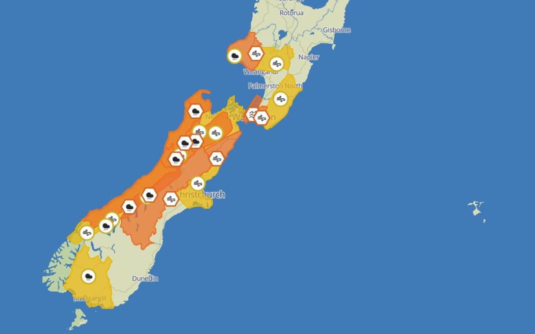 Weather warning map on 8 May