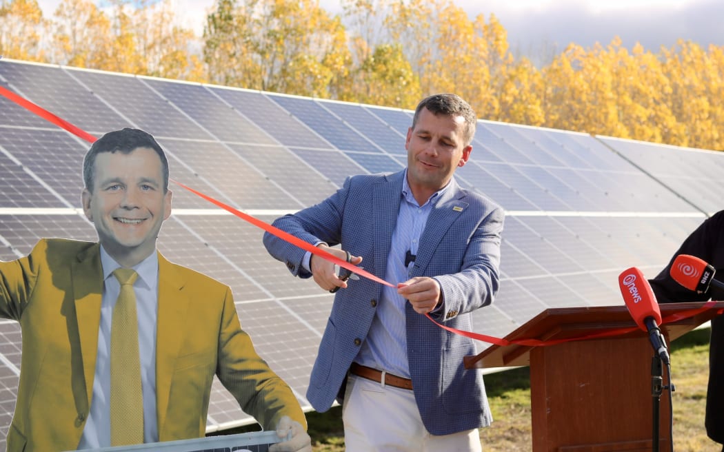 David Seymour visiting Electric Cherries near Cromwell on Thursday.