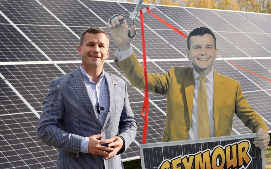 David Seymour visiting Electric Cherries near Cromwell on Thursday.