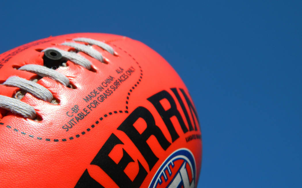 Close up of an Australian rules football