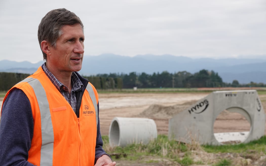 Logan Brown, from Horizons Regional Council, says the constructed wetland will help improve water quality at Lake Horowhenua.