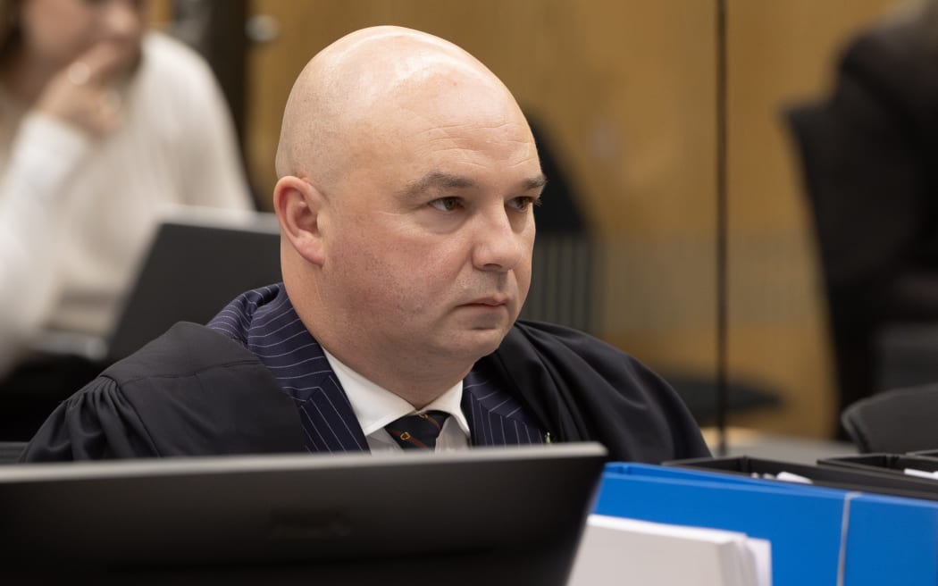 4th May 2026 Iain McGregor/The Press
Defence lawyer Joshua Lucas.
Murder trial for Hayden Donald Jason Tasker. He has pleaded not guilty of murdering Senior Sergeant Lyn Fleming in Nelson early on January 1 and intentionally causing grievous bodily harm to Senior Sergeant Adam Ramsay. They were struck by a vehicle while on foot patrol in central Nelson early on New YearÕs Day.