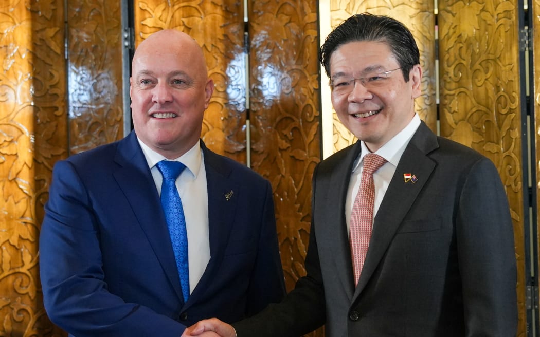 Christopher Luxon & Singapore PM Lawrence Wong at the Leaders' Forum in Singapore.