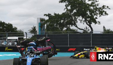 Liam Lawson crashes out of Miami Grand Prix in early collision