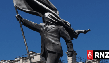 Banksy’s new flag-wielding London statue satirises blind patriotism
