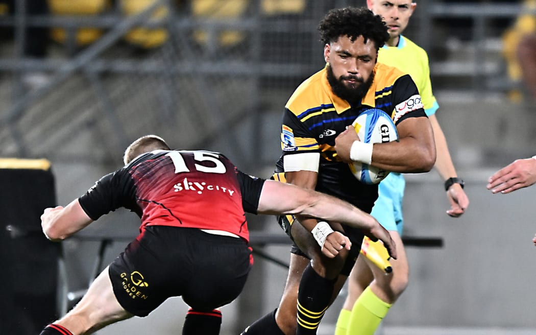 Fehi Fineanganofo of the Hurricanes during the Super Rugby Pacific - Hurricanes v Crusaders at Hnry Stadium, Wellington, New Zealand on Saturday 1 May 2026.