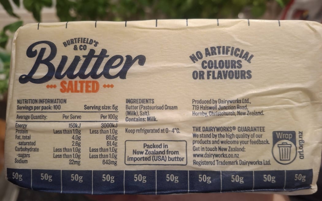 The Burtfield's brand is imported from the United States by Dairyworks and packaged at their Christchurch site in the suburb of Hornby.