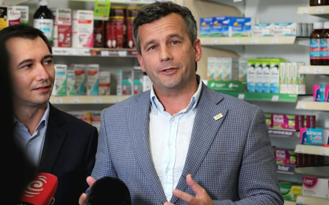 Health minister Simeon Brown and Associate health minister David Seymour announce an expanded role for pharmacists.
